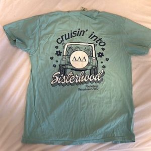 Comfort Colors T- Shirt. Sea green/ Teal. Tri-Delta Panhellenic Recruitment.
